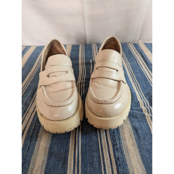 STEVE MADDEN Lawrence Bone Leather Chunky Platform Slip On Loafers Sz 9 [V06] - Picture 11 of 11